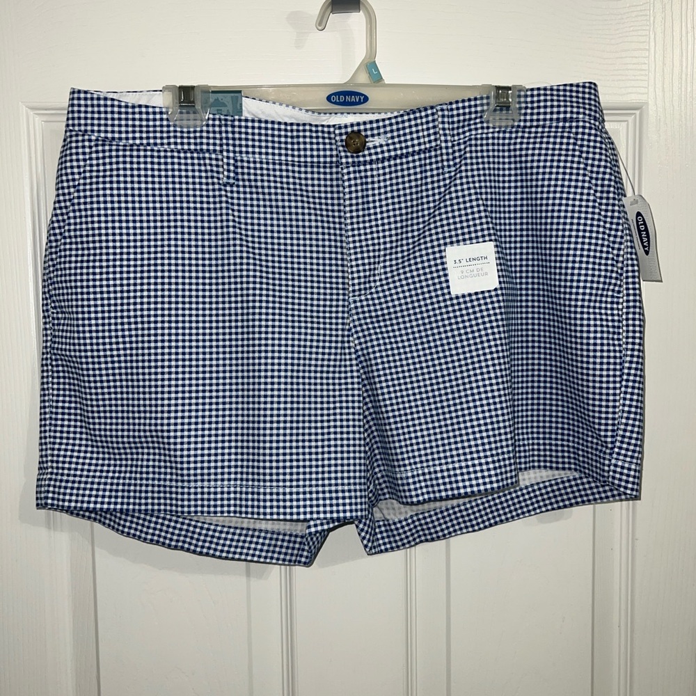 Old Navy Women's Blue Checkered Shorts